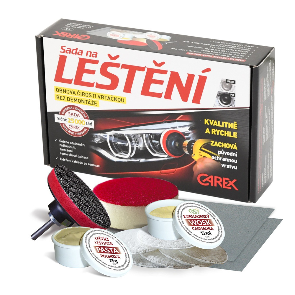 CAREX - sada na LEŠTENIE a ochranu povrchu svetlometov