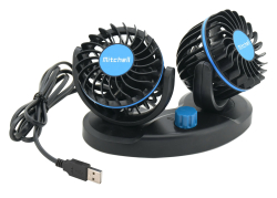 Ventiltor MITCHELL DUO 2x85mm USB 5V na palubn dosku