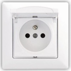 Z�suvka 2P s krytom VISAGE SIMPLE biela