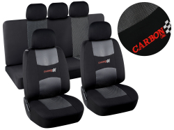 Poahy sedadiel sada 9ks CARBON DARK ierne AIRBAG