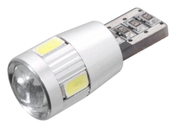 iarovka 6 SMD LED 12V T10 s rezistorom CAN-BUS ready biela