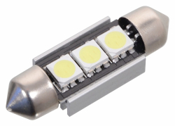 iarovka 3 SMD LED 12V suf. SV8.5 36mm s rezistorom CAN-BUS ready biela