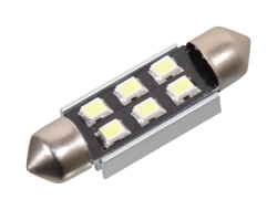 iarovka 6 SMD LED 12V suf. SV8.5 38mm s rezistorom CAN-BUS biela