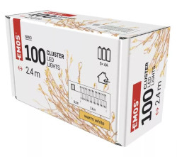 Re�az viano�n� NANO 100 LED 2.4 m, 3x AA, vn�torn�, tepl� biela, �asova� (D3FW01)