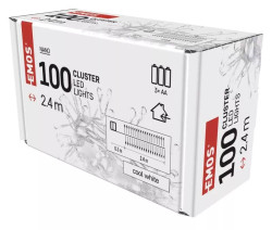 Re�az viano�n� NANO 100 LED � Je�ko, 2.4 m, 3x AA, vn�torn�, studen� biela, �asova� (D3FC01)